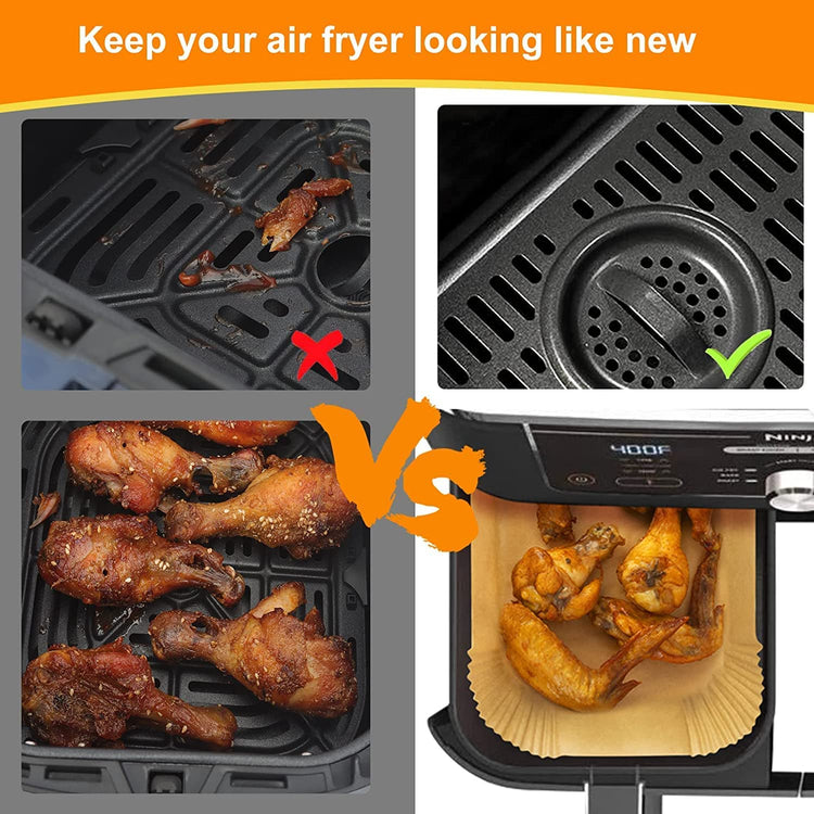 Air Fryer Paper Liners for Dual Zone Airfryer (100 Count)