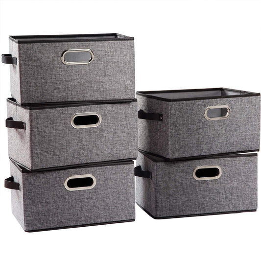 Larger Collapsible Storage Bins for Closet [5 (5 Count)