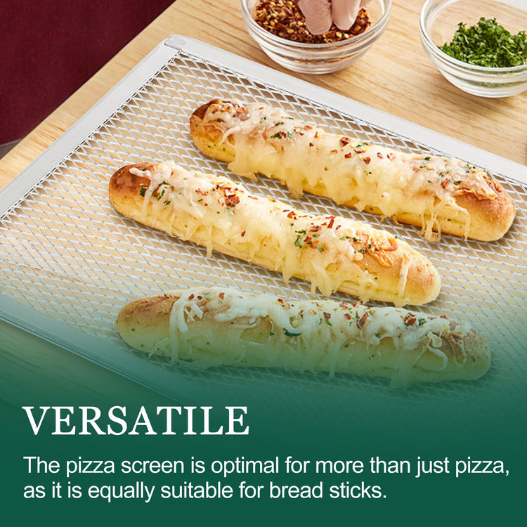 Pizza Screen 11 x 16 Inch 2 Pack Rectangular Aluminum Pizza Pan Restaurant (2 Count)