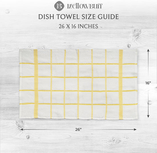 100% Cotton Terry Dish Towels, 4 Pack Checks, 16 x26 Inches, Super Soft and Absorbent Kitchen Towels, Perfect for Kitchen Cleaning and Dish Washing | Assorted - Nestoria