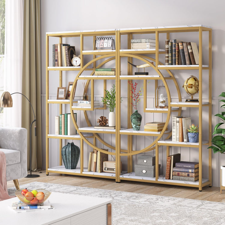 Bookshelf Industrial Etagere Bookcase (2 Count)