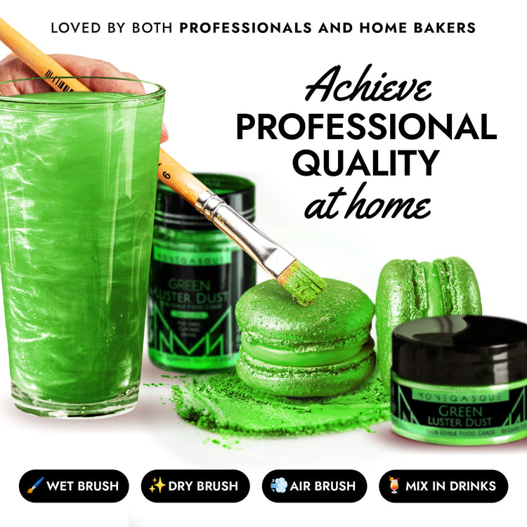 Green Edible Glitter for Drinks & Cakes