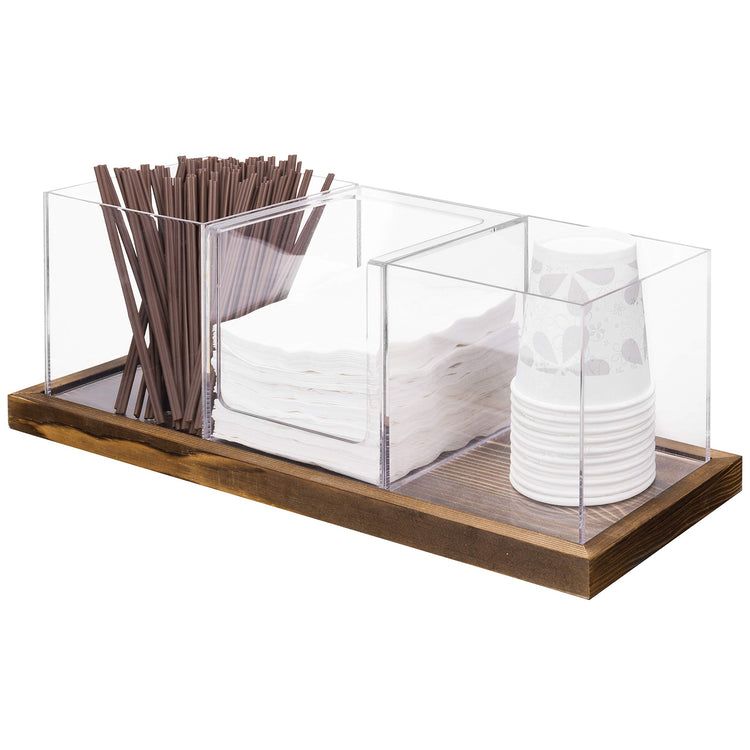 Coffee & Tea Station Organizer with Acrylic Compartments