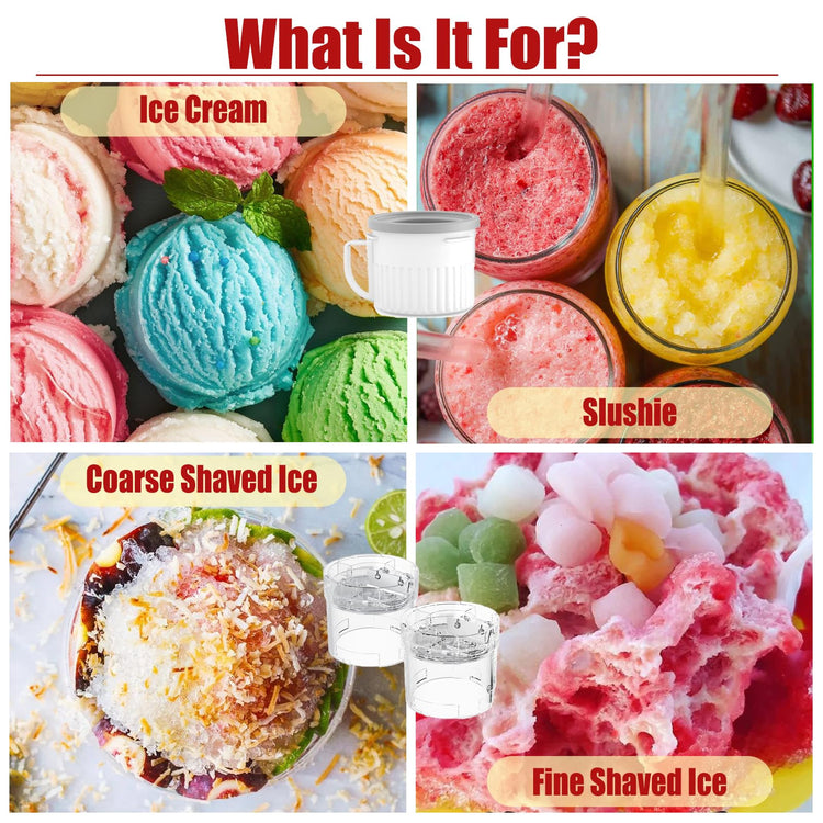 Shaved Ice Attachment and 1 Pack Ice Cream Maker Attachment Set Fit for KitchenAid Stand Mixer