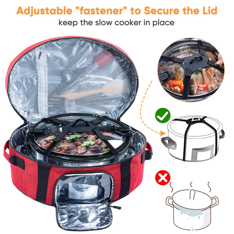 Insulated Slow Cooker Carrying Bag for 6
