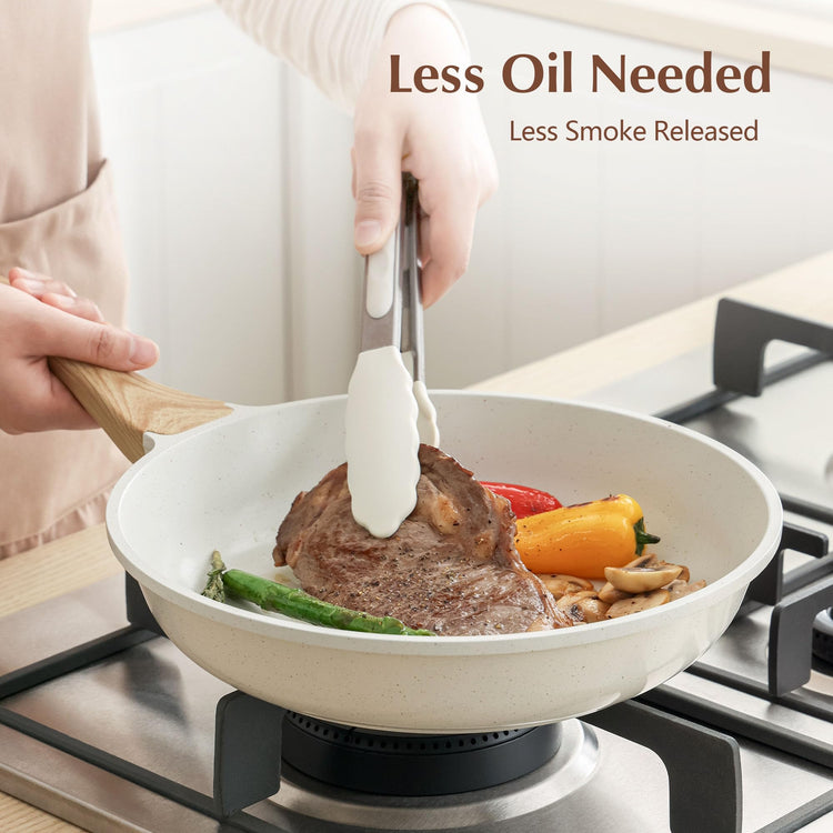 12.5Inch Nonstick Ceramic Frying Pan with Lid