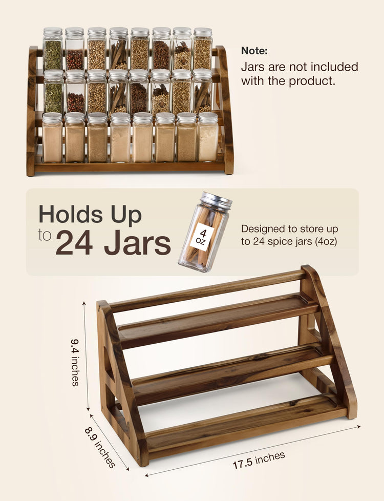 Acacia Wood Spice Rack