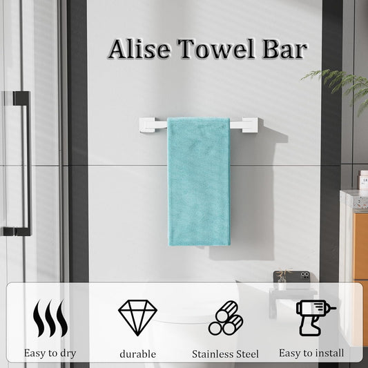 Alise Polished Chrome Towel Bars,15.75 Inch Towel Holder Towel Racks for Bathroom and Lavatory,SUS304 Stainless Steel Hand Towel Hanger Rail Wall Mount,Useable Length 13.98 Inch Towel Bar, GYT040-C