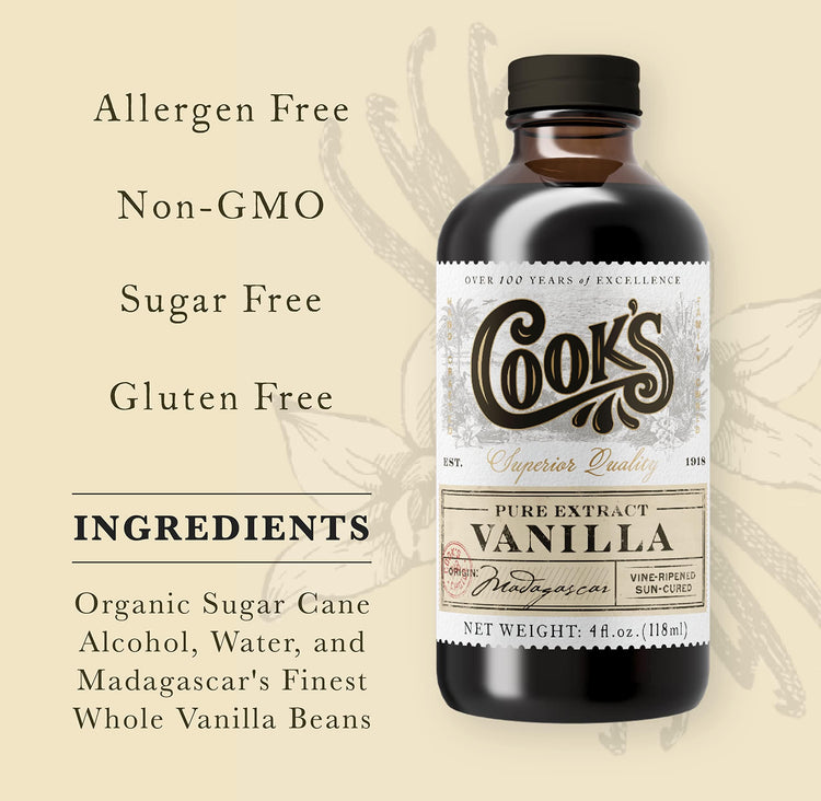 Pure Madagascar Vanilla Extract for Baking (8 Fl Oz)