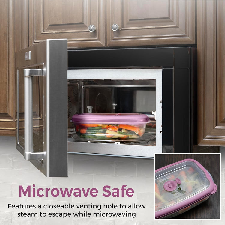Tribello Freezer To Microwave 8-Piece Leak-Proof Meal Prep Containers Reusable, 33 Oz Food Storage Containers With Lids and Steam Vents, Airtight On The Go Lunch Containers, Dishwasher Safe, BPA-Free
