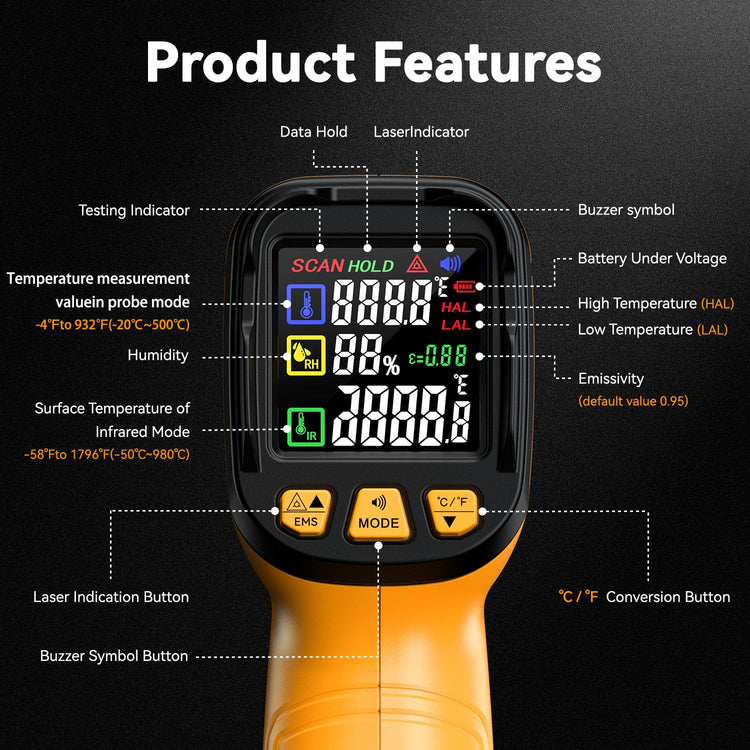 50 1 Infrared Thermometer IR Laser Gun