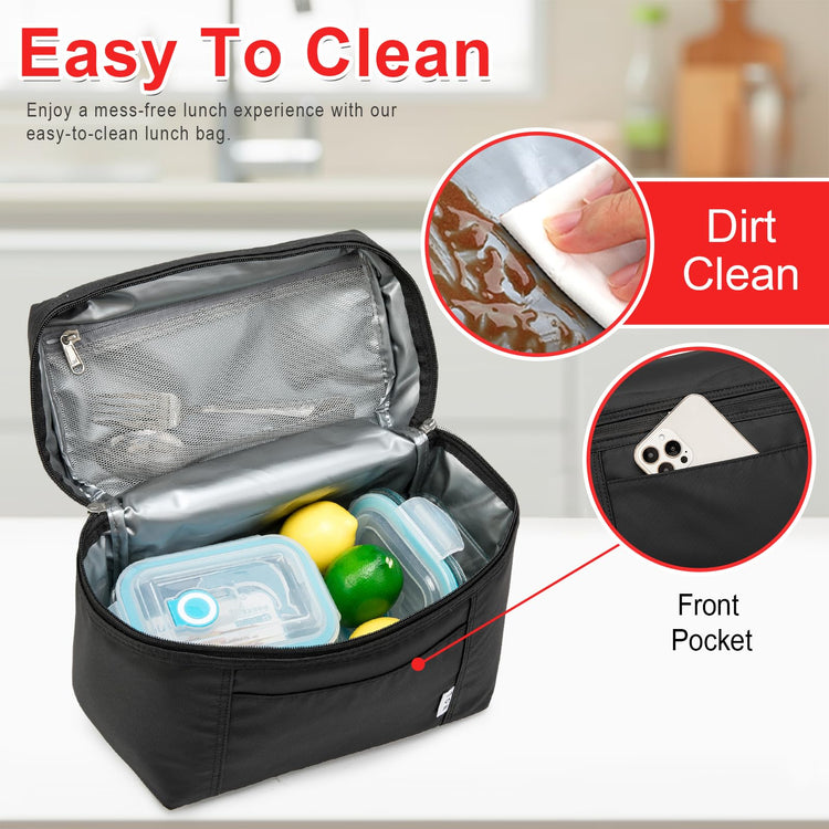 NOL Insulated Lunch Bags for Women Cooler Bag Lightweight Nylon Waterproof Lunch Box For Work