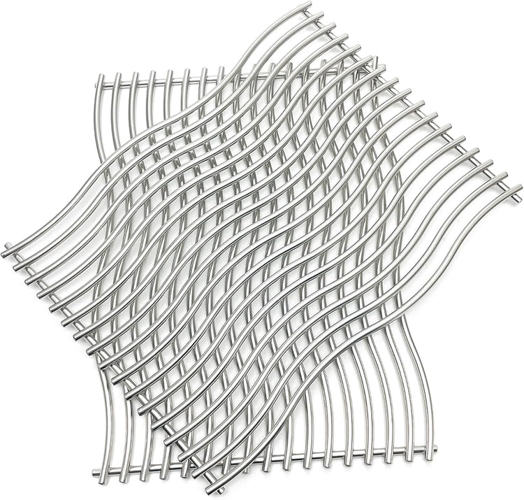 17-3/4" Stainless Steel 2 Waved Cooking Grids Grates Replacement Parts for Napoleon Prestige 500, Pro 500, LEX 485, Gas Grill S83011