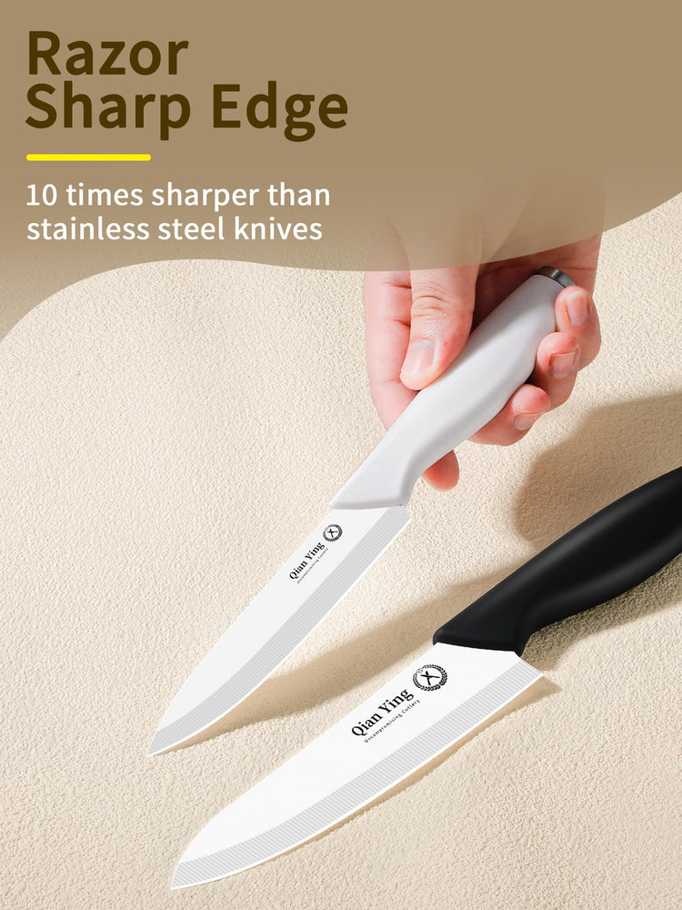 Ceramic Knife Set for Kitchen with Sheath (9 Count)