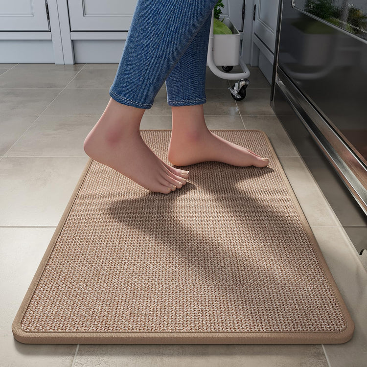 Kitchen Rugs Kitchen Mats for Floor Non Slip Washable Brown 17"x30" (3.55 Sq Ft)