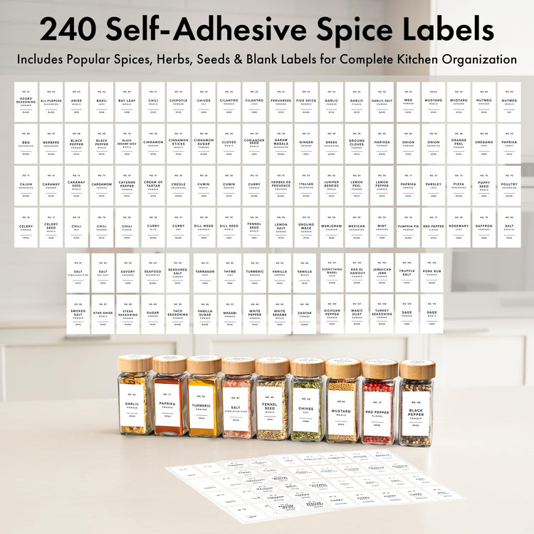 Glass Spice Jars with Label (24 Count)