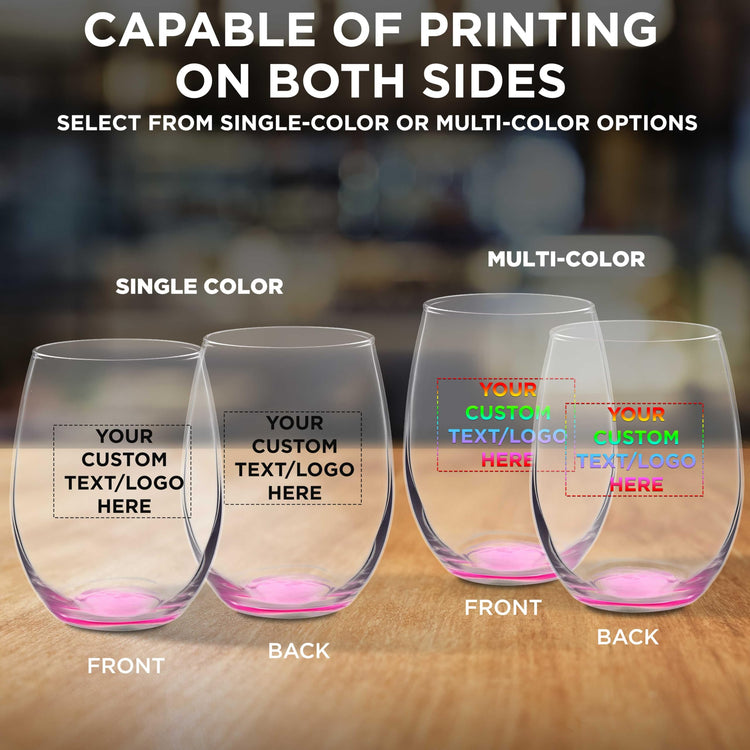 Custom Stemless Wine Glasses in Bulk by ARC Perfection (100 Count)