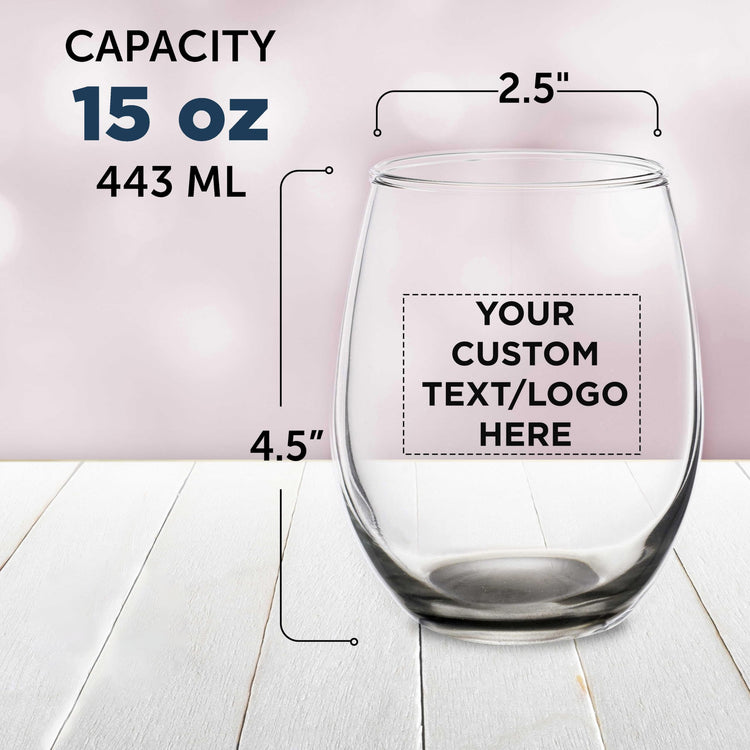Custom Stemless Wine Glasses in Bulk by ARC Perfection (100 Count)