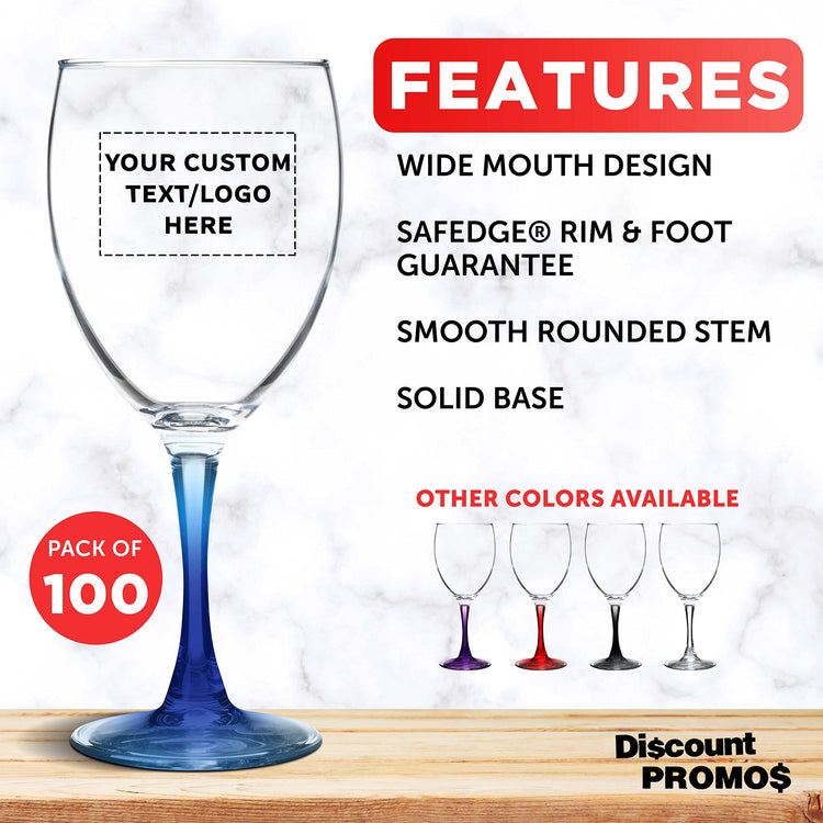 Custom Nuance Wine Glasses by ARC 10.5 oz. Set of 10 (100 Count)