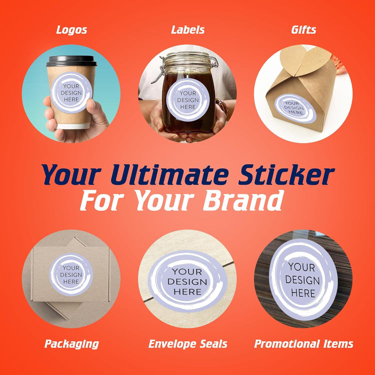 100 Custom Vinyl Stickers - Upload Your own Image, Text, Design, Logo - Personalized Logo Labels for Handmade, Packaging, Bottle, Jars, Candle, Brand Stickers (Lavender Swirls, 5x5)