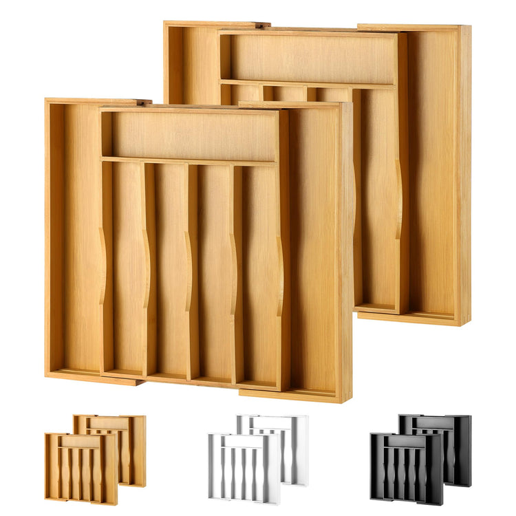 2 Piece Bamboo Silverware Organizer (2 Count)