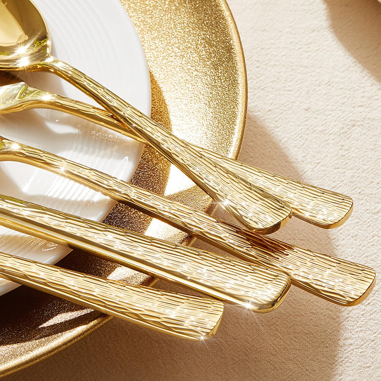 45 Piece Gold Silverware Set with Serving Utensils (45 Count)