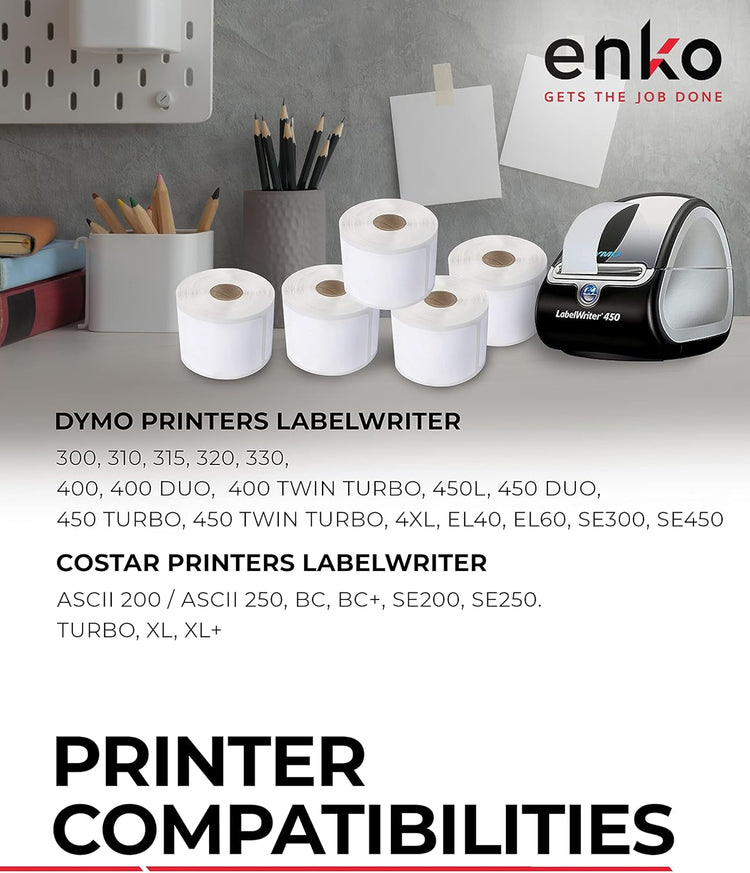 enKo (48 Rolls, 10,560 Labels) Address & Shipping Labels 30323 Compatible for Dymo LabelWriter (2-1/8 x 4")