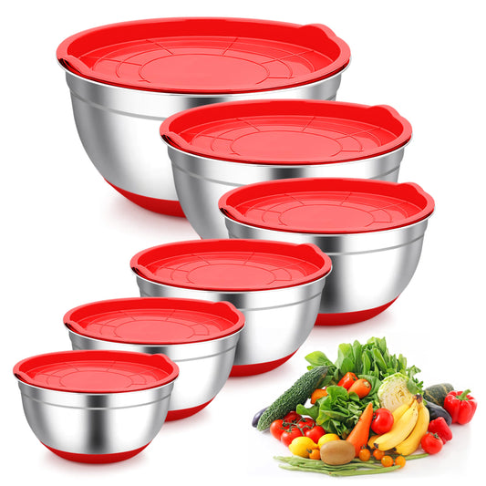 Mixing Bowls Stainless Steel Salad Bowls with Lids
