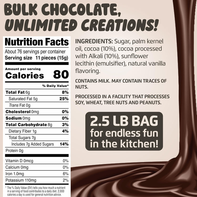 Dark Chocolate Melting Chocolate Wafers (40 Ounce)