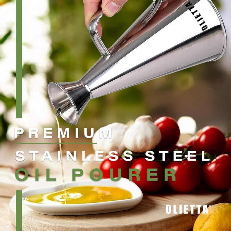 Olive Oil Dispenser Bottle Copper Stainless Steel Non Drip Leak Proof No Mess Vinegar Pourer & Kitchen Drizzler 25 oz 750ML 0.75 Litre Great for Pouring & Drizzling Easy to Clean & Leakproof