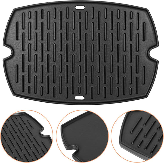 7584 Q3200 Griddle for Weber Q300 Q320 Q3000 Q3100 Q3200 Full Size Grill Plate Parts, Flat Top Cast Iron Griddle Insert for Weber 7646 Q320 Accessories, for WeberQ Grill Parts - Nestoria