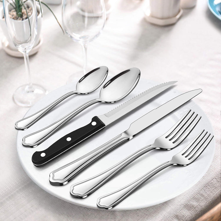 41 Piece Silverware Flatware Set for 6