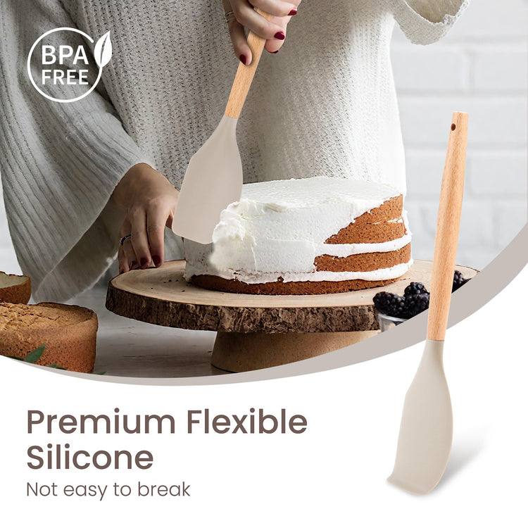 26 Piece Food Grade Silicone Kitchen Utensils Set with Wooden Handles (26 Count)