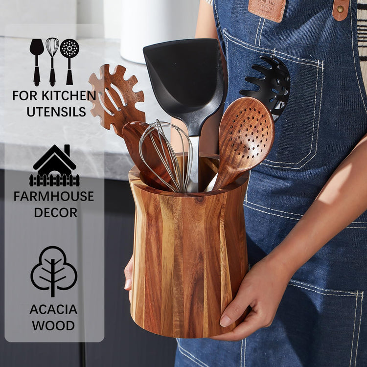 Wooden Utensil Holder for Countertop