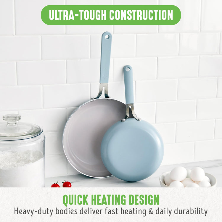 8” & 10” 2 Piece Nonstick Ceramic Frying Pan Set