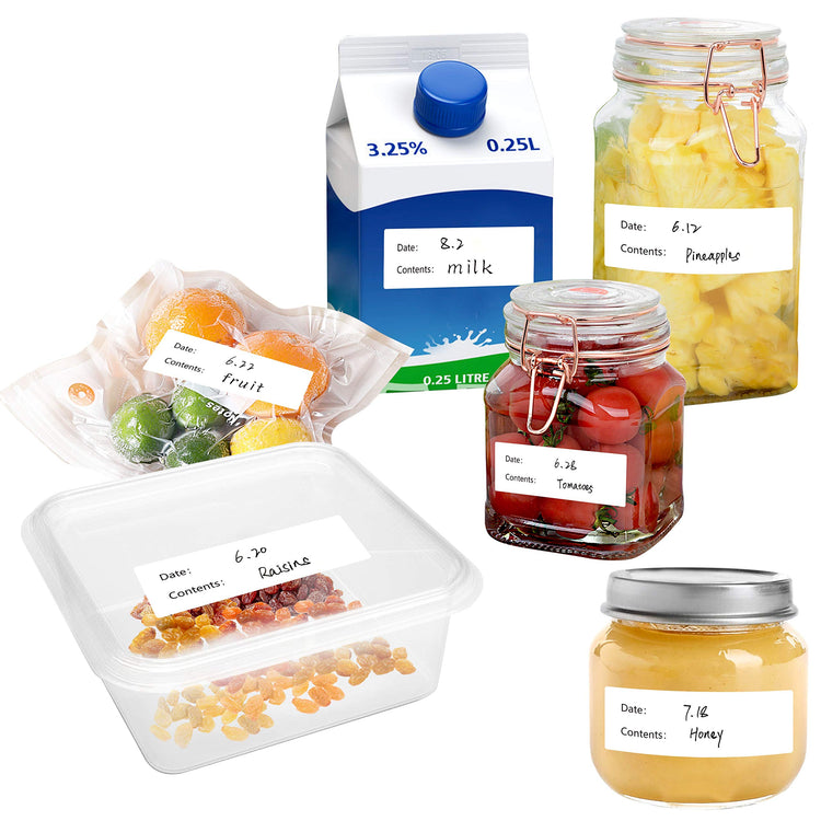 500 Freezer Refrigerator Food Labels Reminder Water Oil Resistant in Roll with Perforation Line (500 Count)