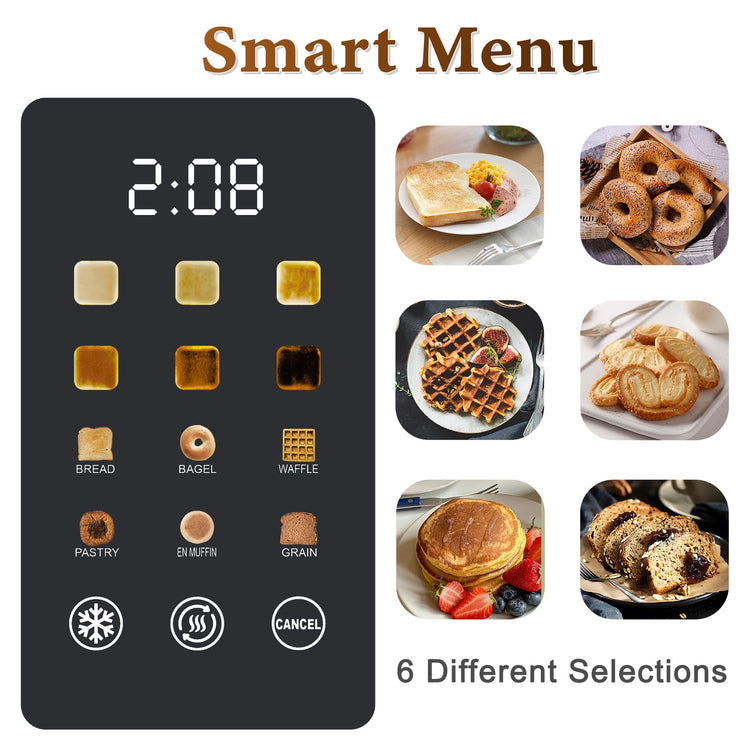 2 Slice Toaster Stainless Steel with LED Display