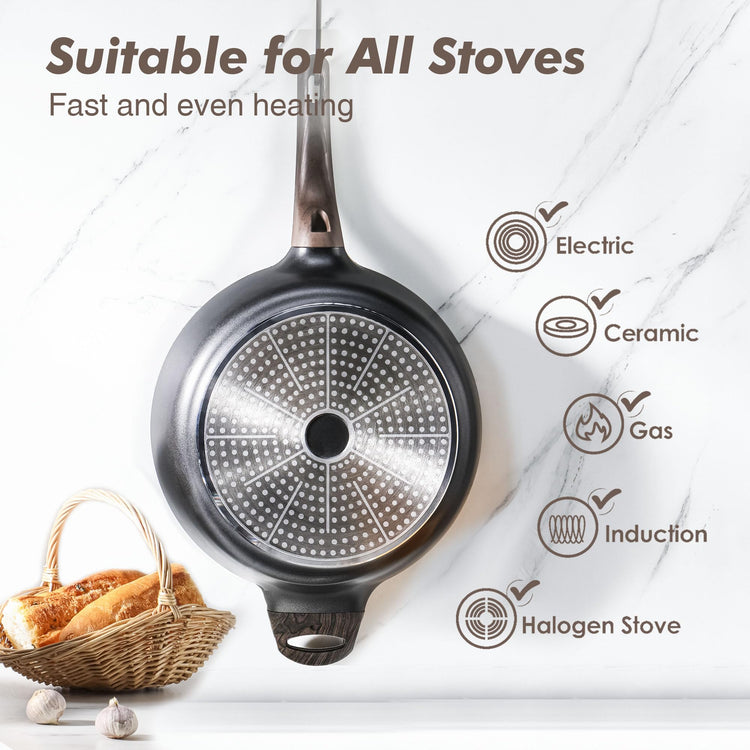 Nonstick Frying Pan Skillet with Lid