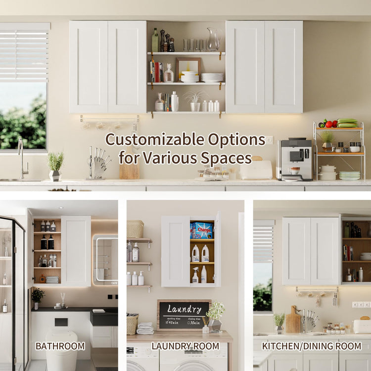 Solid Wood Laundry Room Wall Cabinets