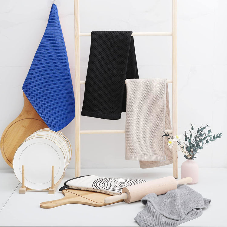 100% Cotton Waffle Weave Kitchen Dish Towels 4 (4 Count)