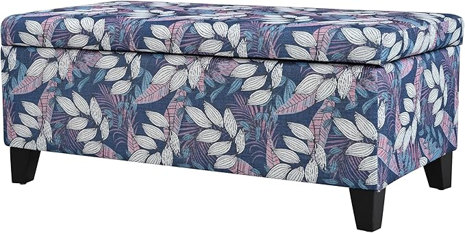 Christopher Knight Home Nesbit Living Room Ottoman with Storage, Entryway Fabric Upholstered Storage Ottoman Bench, Rectangular Sofa Foot Stool, Bedroom End of Bed Bench, Shoe Organizer, Multicolor