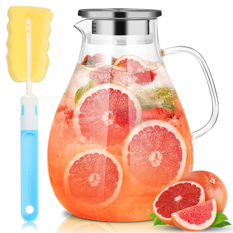 3 Litre 101oz Glass Pitcher with Lid and Spout