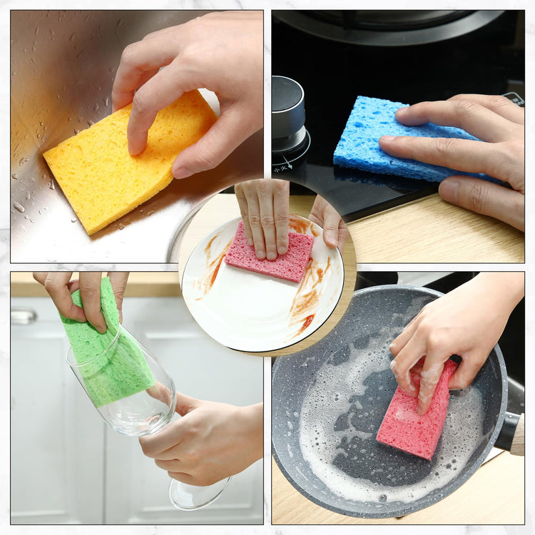 300 Pieces Compressed Wood Pulp Dish Sponges for Kitchen (300 Count)