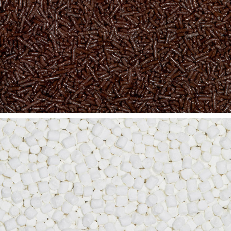 Fancy Sprinkles Limited Edition Fall Season Gimme S'more Sprinkle Set featuring Chololate Jimmies and Mini Marshmallows For Dessert Decorating, Smores and Hot Chocolate (0.50c)
