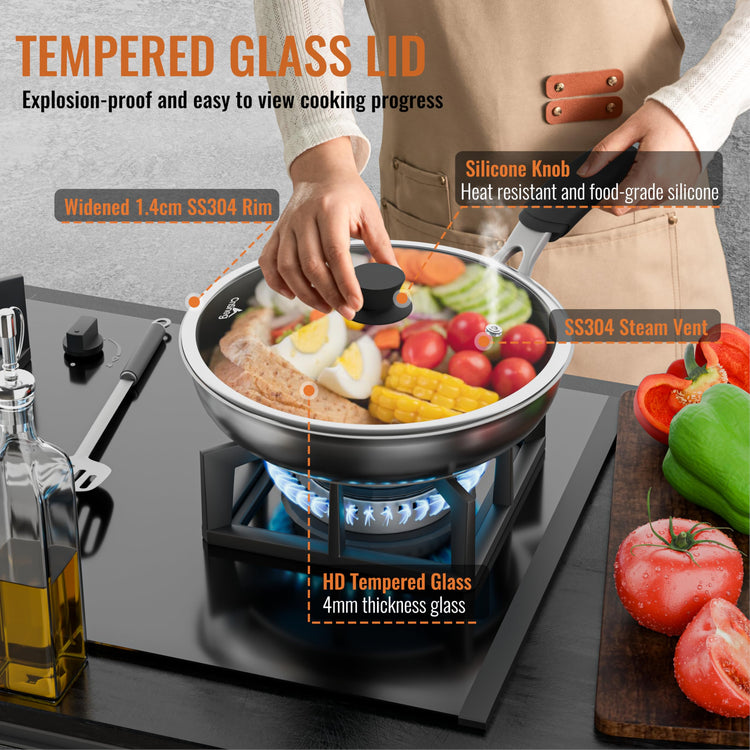 12 Inch Pan Lid For Pots Pans and Skillets