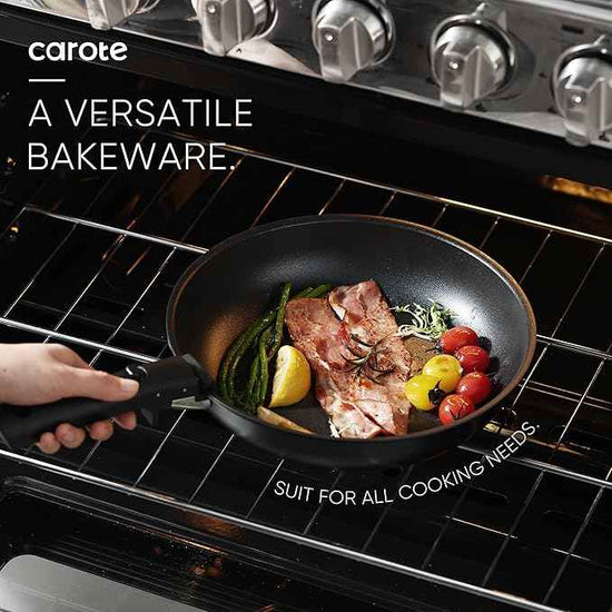 CAROTE 19Pcs Pots and Pans Set Non Stick, Cookware Set Detachable Handle, Nonstick Induction Kitchen Sets Non Stick with Removable Handle, RV Cook Ware, Oven Safe, Black