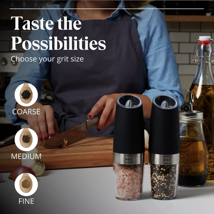 Electric Salt and Pepper Grinder Set