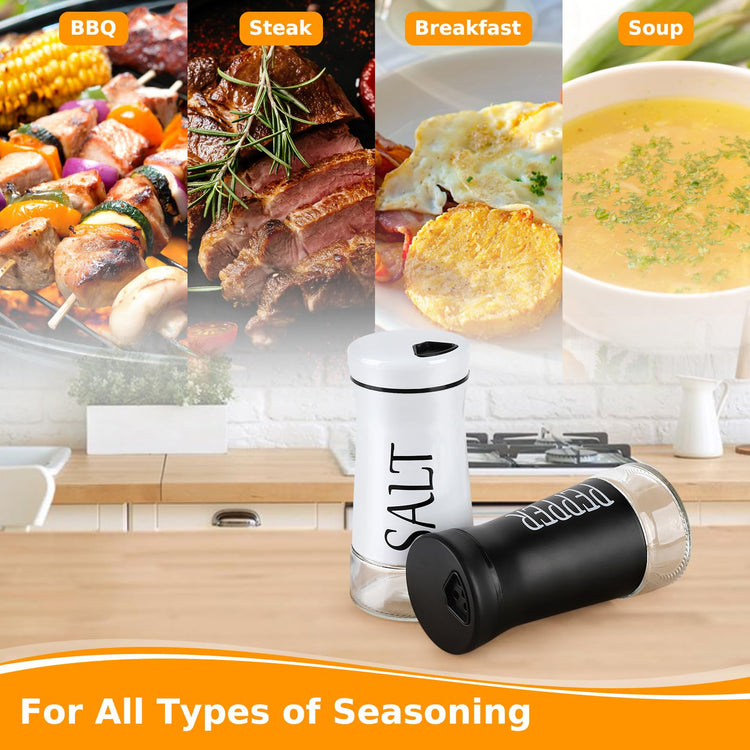 Salt and Pepper Shakers with Adjustable Pour Hole (2 Count)