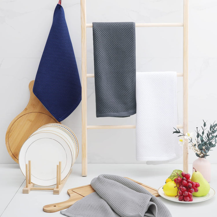 100% Cotton Waffle Weave Kitchen Dish Towels 4 (4 Count)