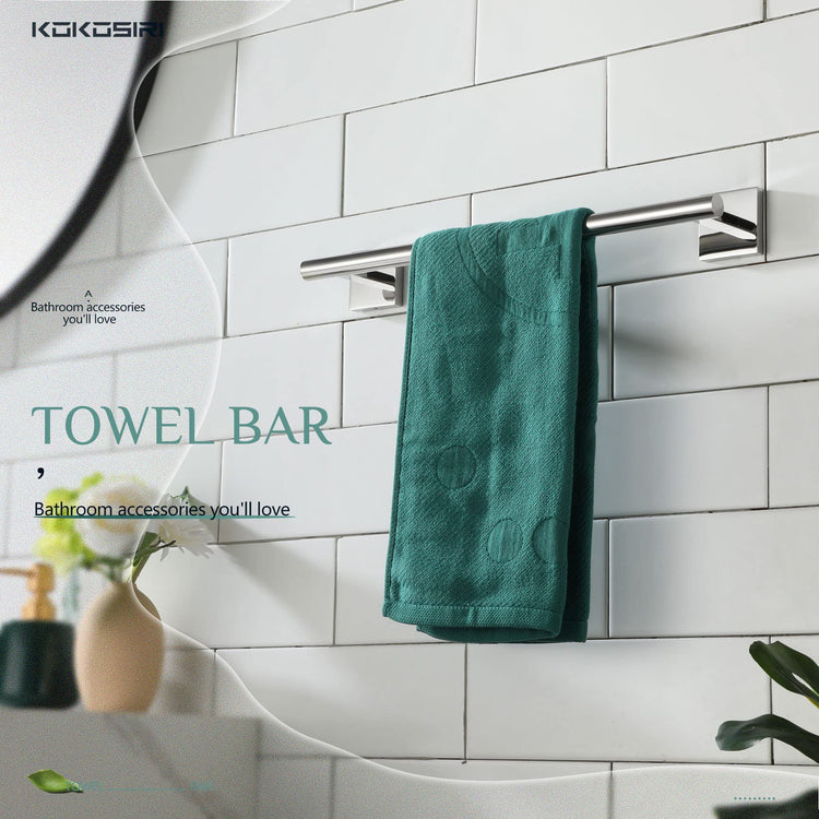 Hand Towel Bar 16 Inch Bathroom Towel Holder for Bath Kitchen Toilet Wall Mounted Chrome Stainless Steel B4005CH